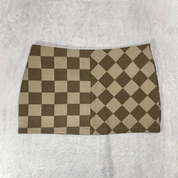 NWT Fashion Nova 3 Pc Checkered Plaid Skirt Set Size L Crop Top Jacket Skater - Picture 8 of 16